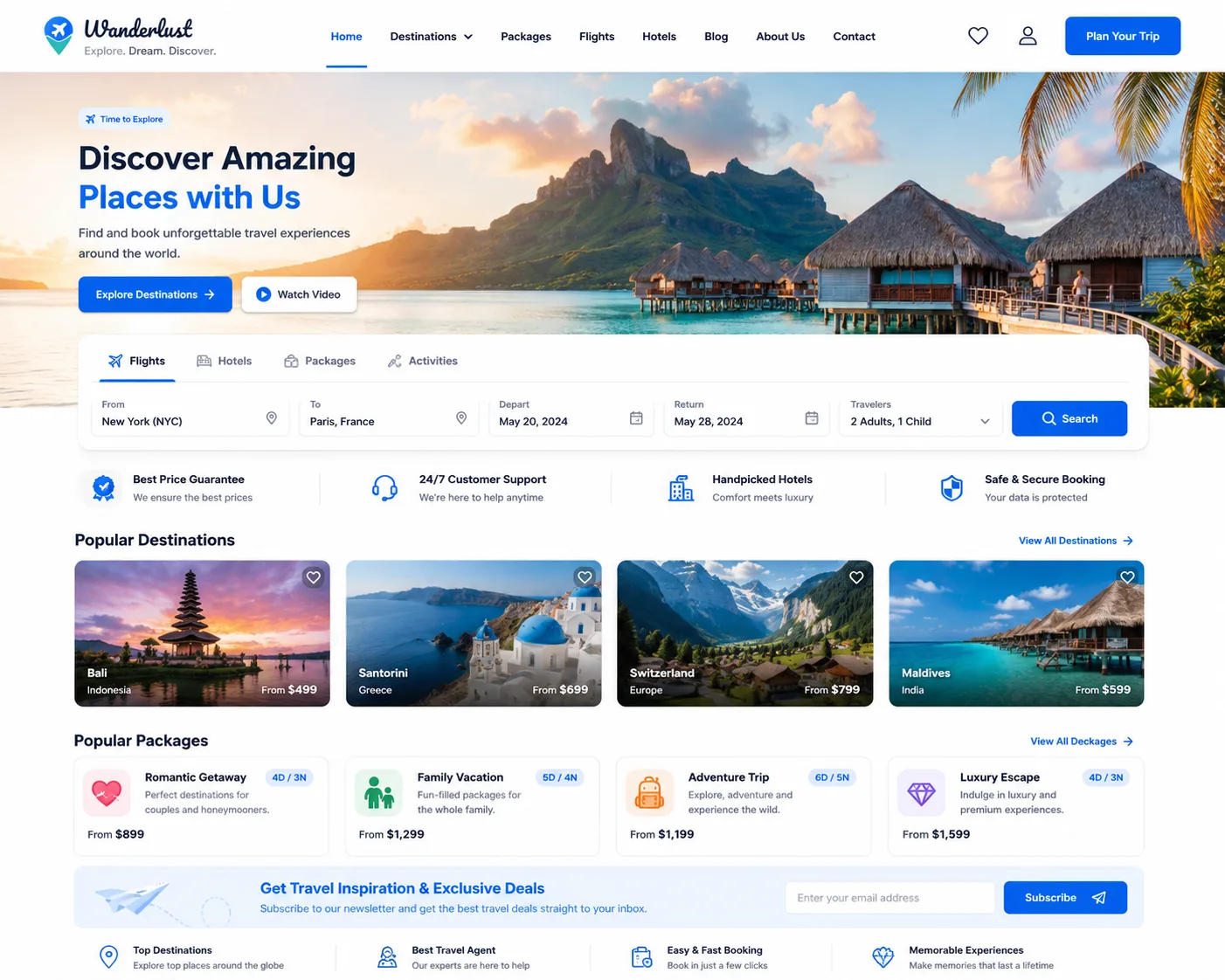 Travel Website Design