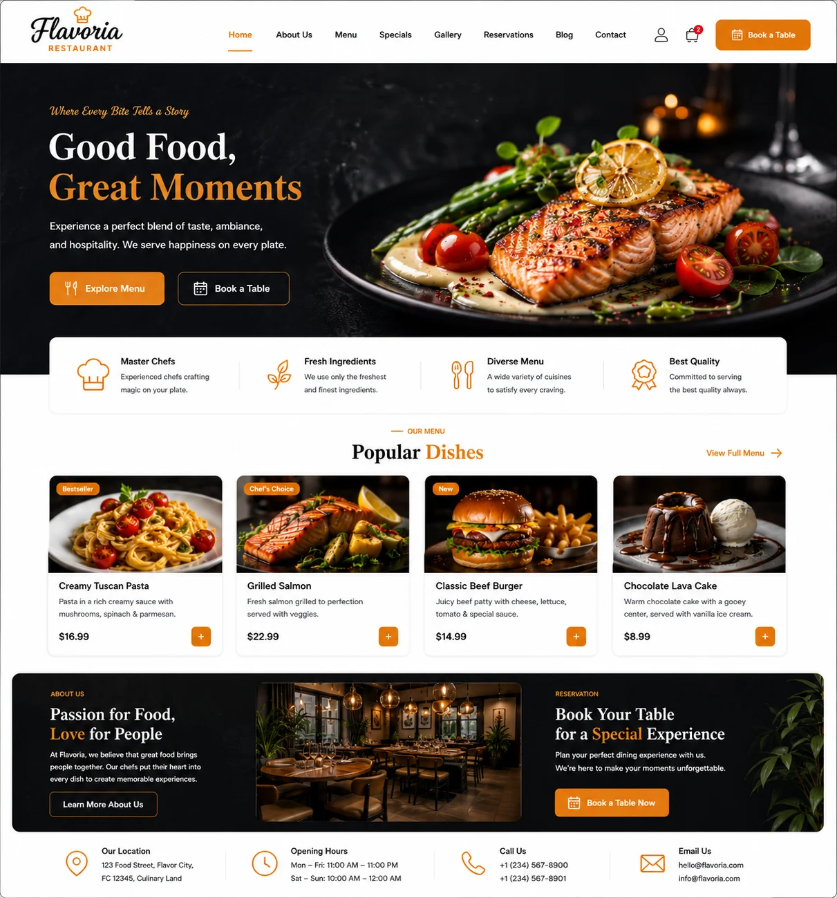 Restaurant Website Design