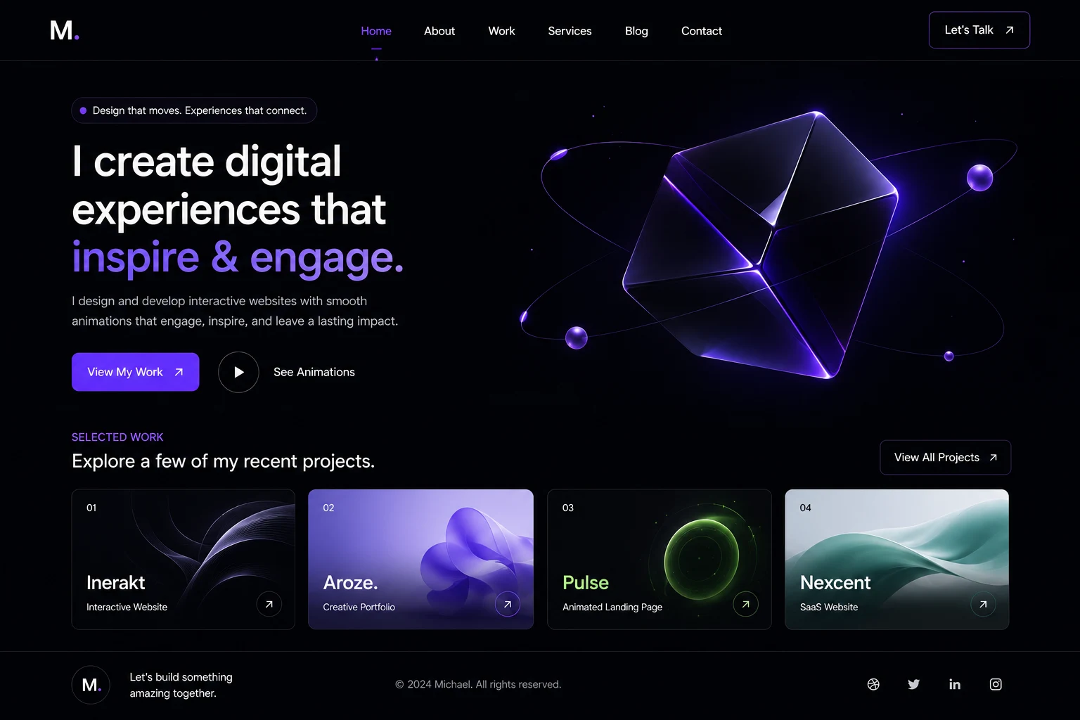 Dark Theme Website Design