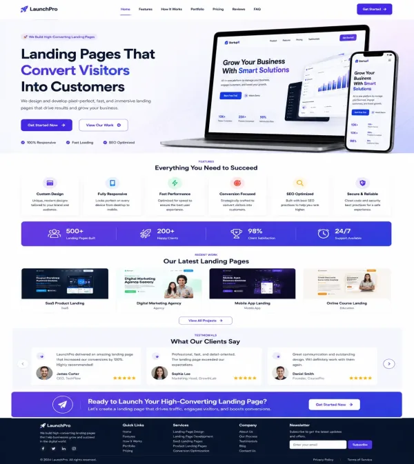 Landing Page Development - Mantra Tech Fusion