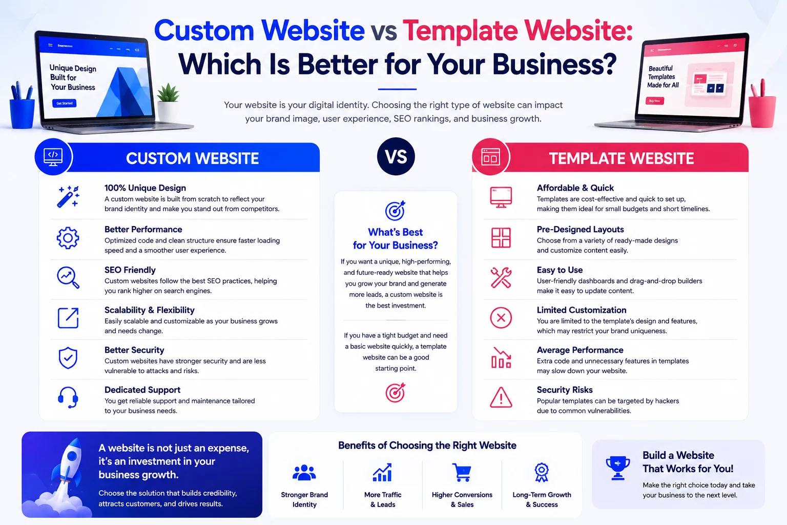 Custom Website vs Template Website: Which Is Better for Your Business?