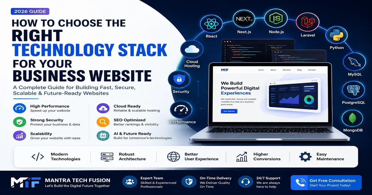 Technology Stack for Business Website Guide 2026 by Mantra Tech Fusion