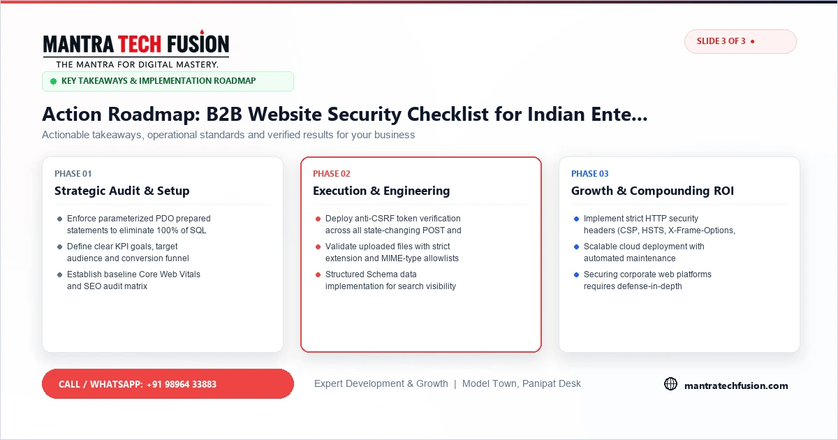 B2B Website Security Checklist for Indian Enterprises Implementation Roadmap