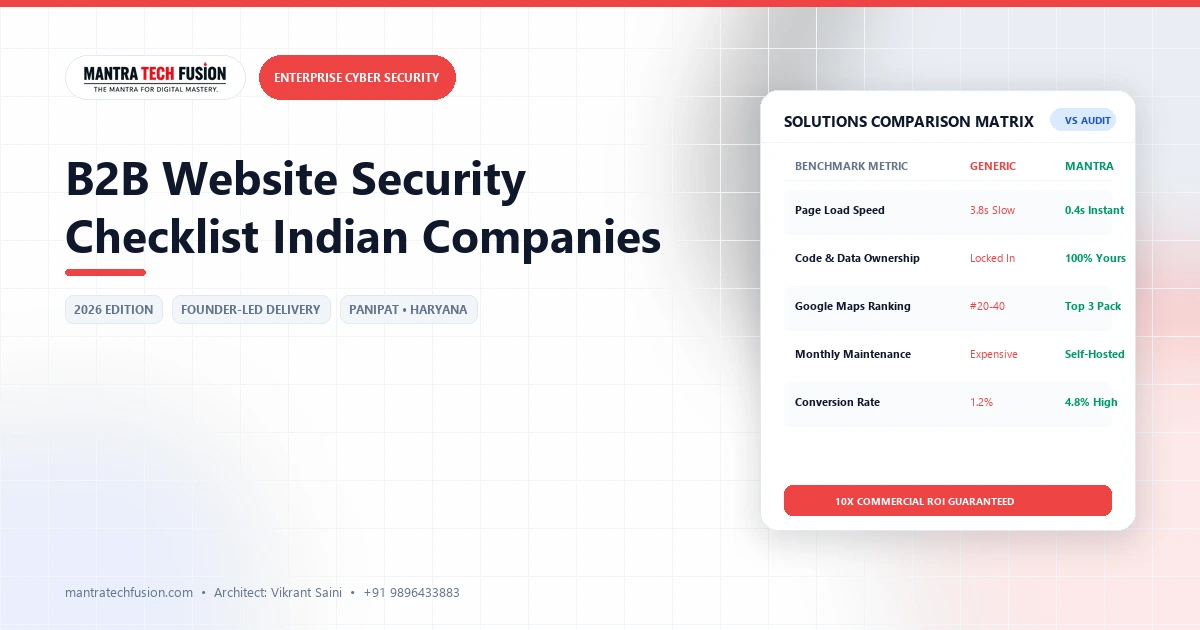 B2B Website Security Checklist for Indian Enterprises