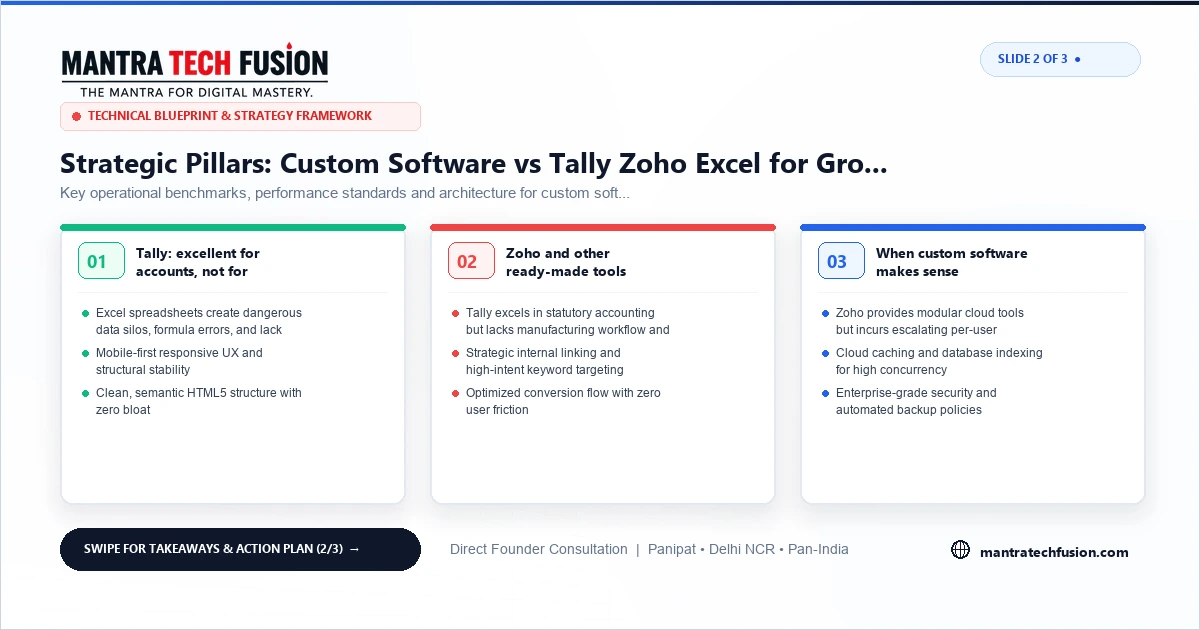 Custom Software vs Tally Zoho Excel for Growing SMEs Architecture Framework
