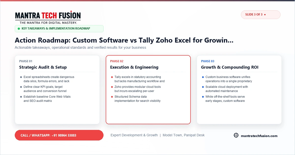 Custom Software vs Tally Zoho Excel for Growing SMEs Implementation Roadmap
