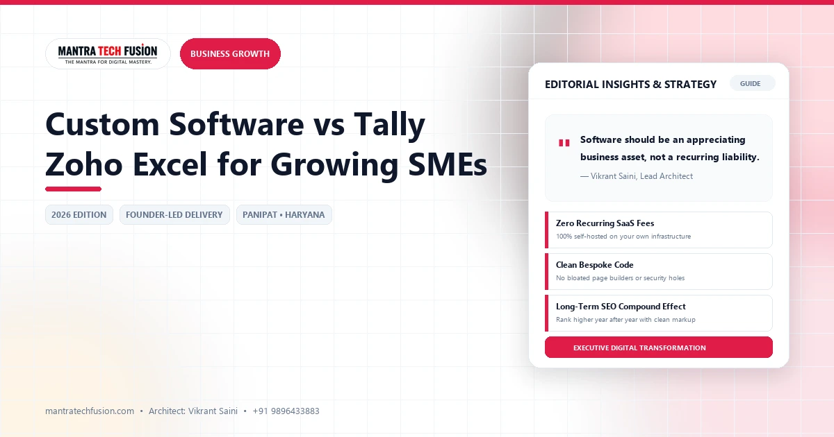 ERP comparison of custom software vs tally zoho excel workflows