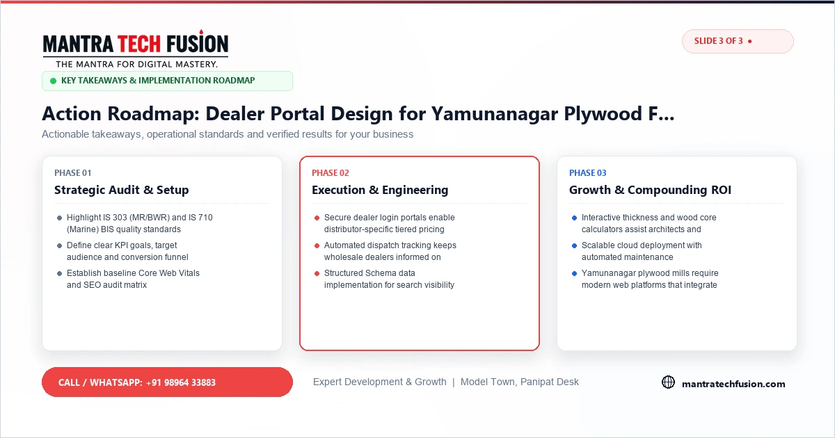 Dealer Portal Design for Yamunanagar Plywood Factories Implementation Roadmap