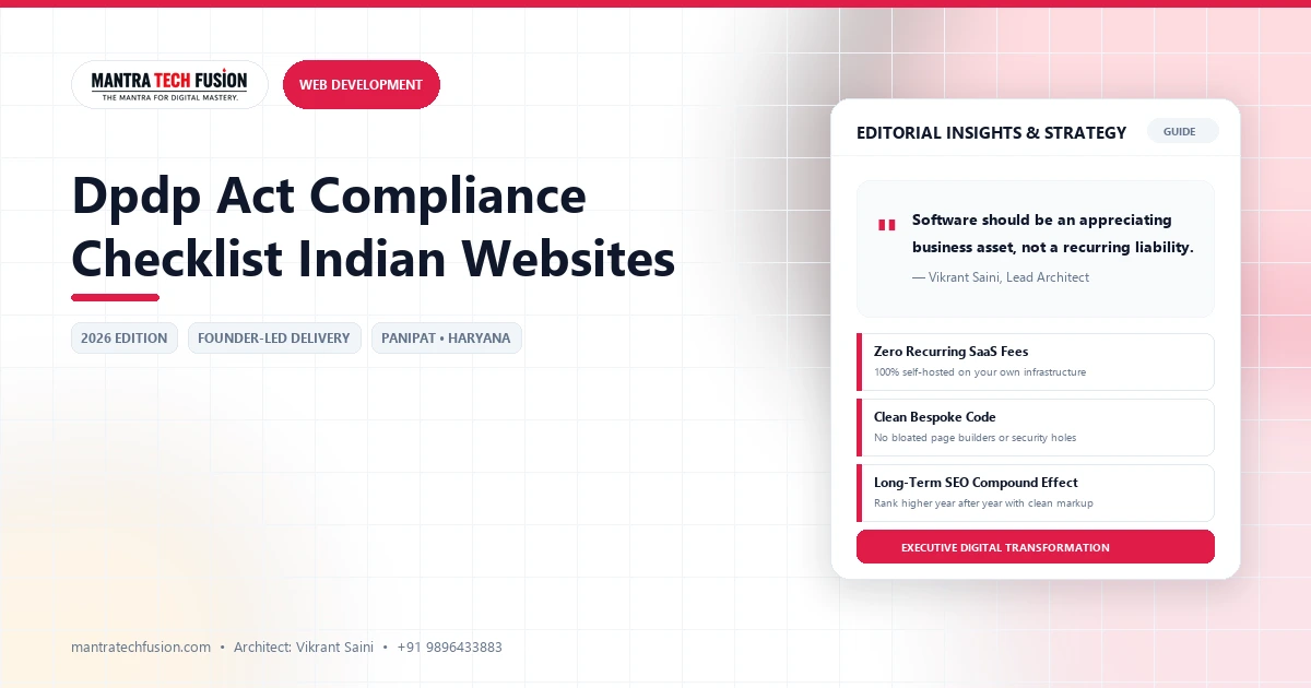 Regulatory compliance audit following dpdp act compliance checklist