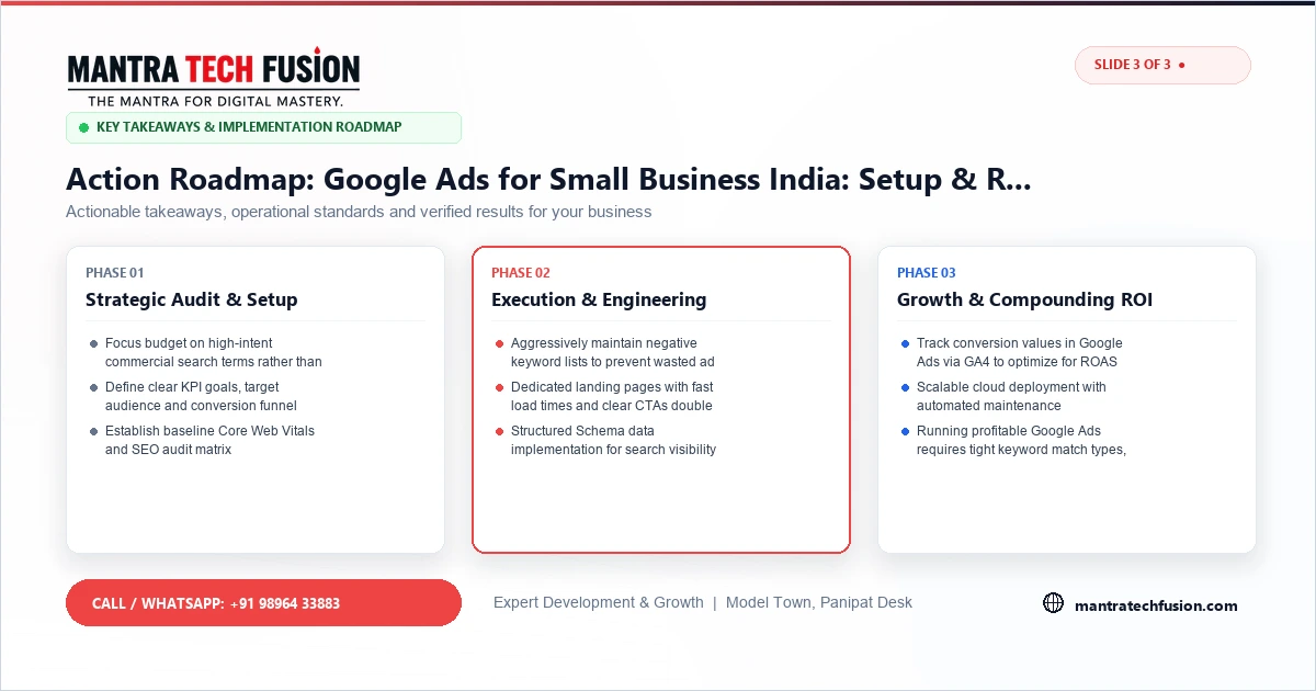 Google Ads for Small Business India: Setup & ROI Guide Implementation Roadmap