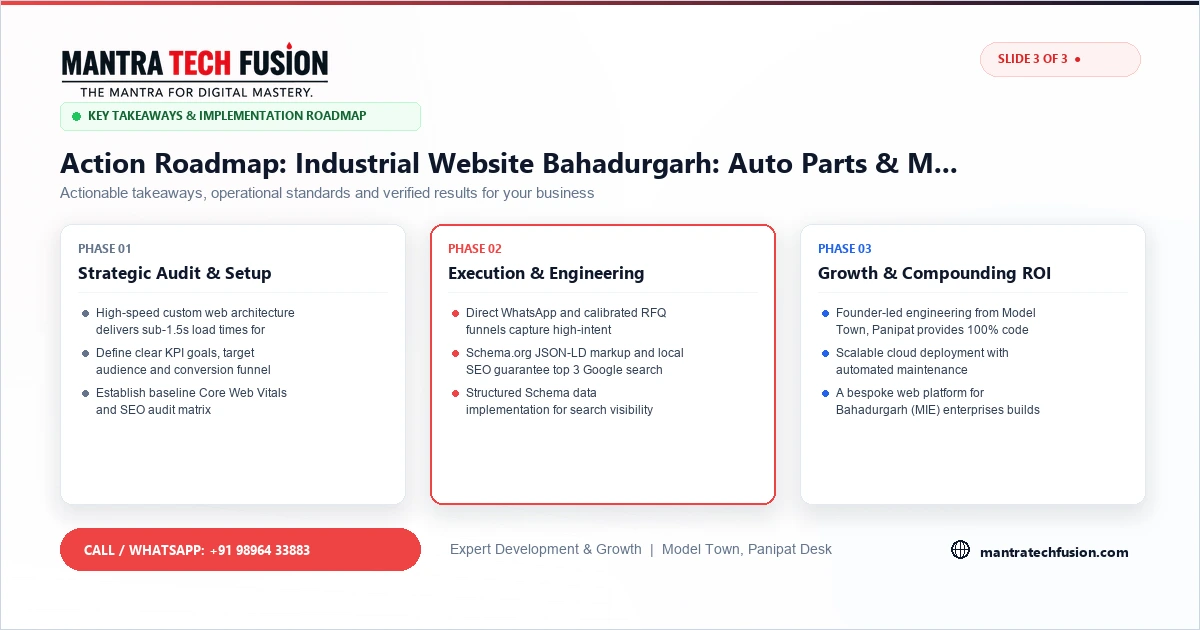 Industrial Website Bahadurgarh: Auto Parts & Machinery Implementation Roadmap