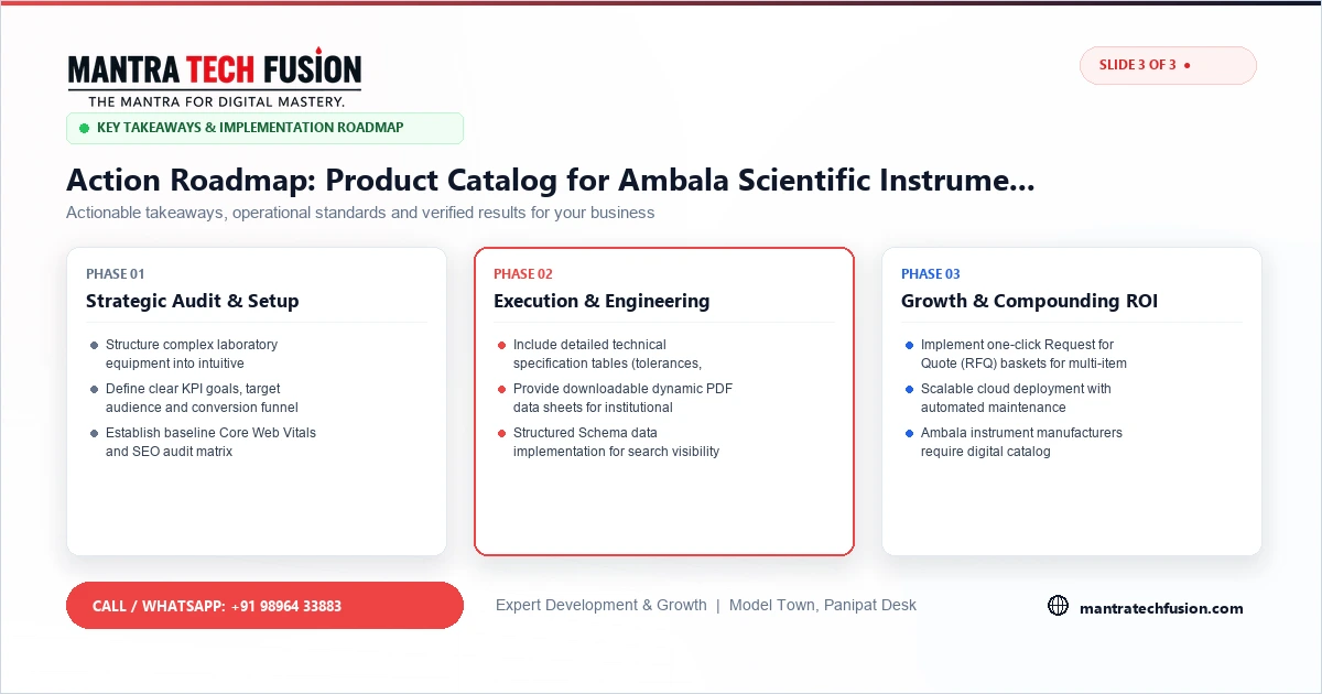Product Catalog for Ambala Scientific Instruments Firms Implementation Roadmap