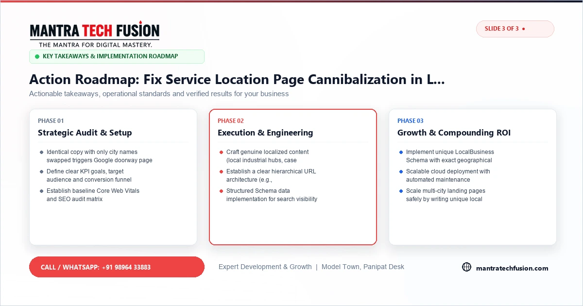 Fix Service Location Page Cannibalization in Local SEO Implementation Roadmap