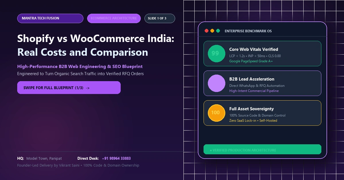 Detailed cost matrix comparing shopify vs woocommerce india