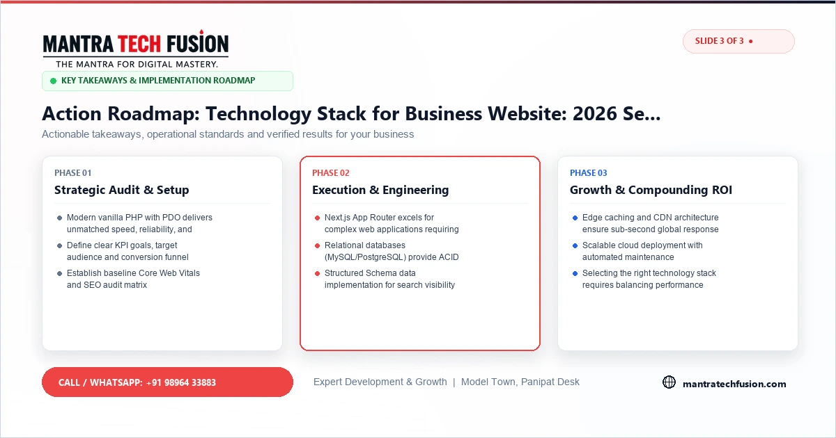 Technology Stack for Business Website: 2026 Selection Implementation Roadmap