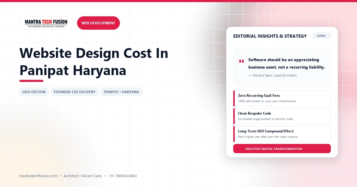 Website Design Cost in Panipat: Real 2026 Pricing Guide