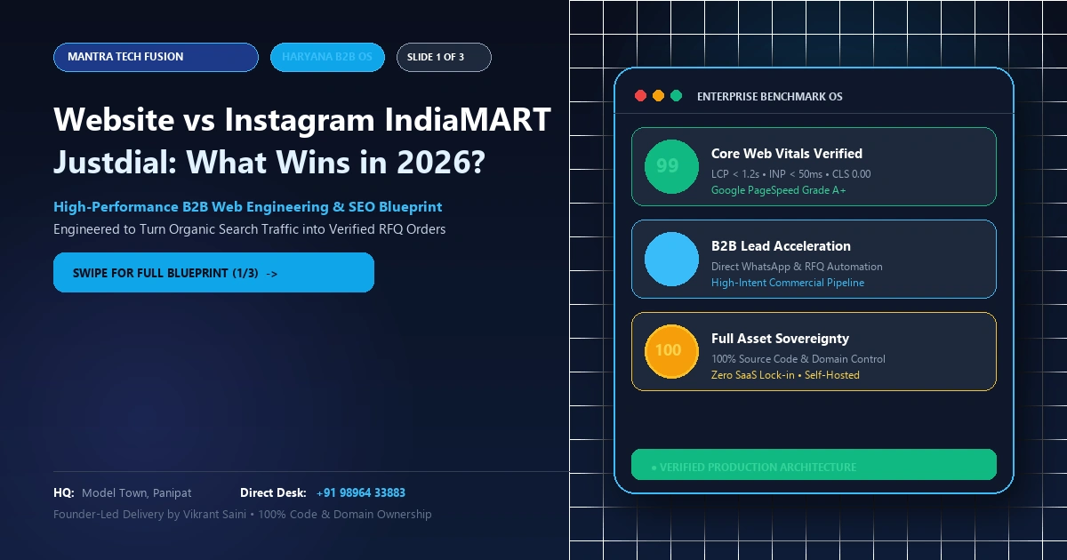 Website vs Instagram IndiaMART Justdial: What Wins in 2026?