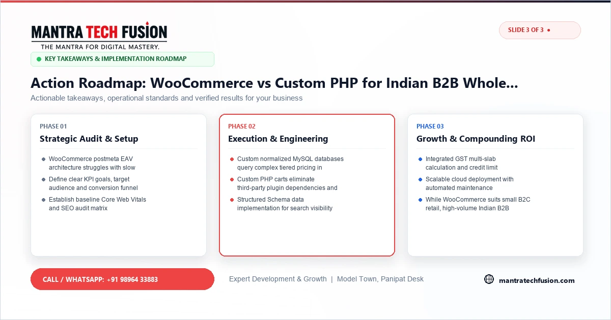 WooCommerce vs Custom PHP for Indian B2B Wholesale Sites Implementation Roadmap