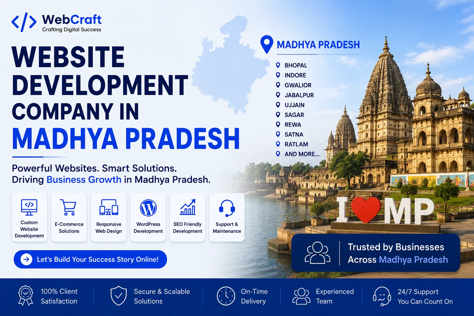 Professional website development and digital solutions services across Madhya Pradesh by Mantra Tech Fusion