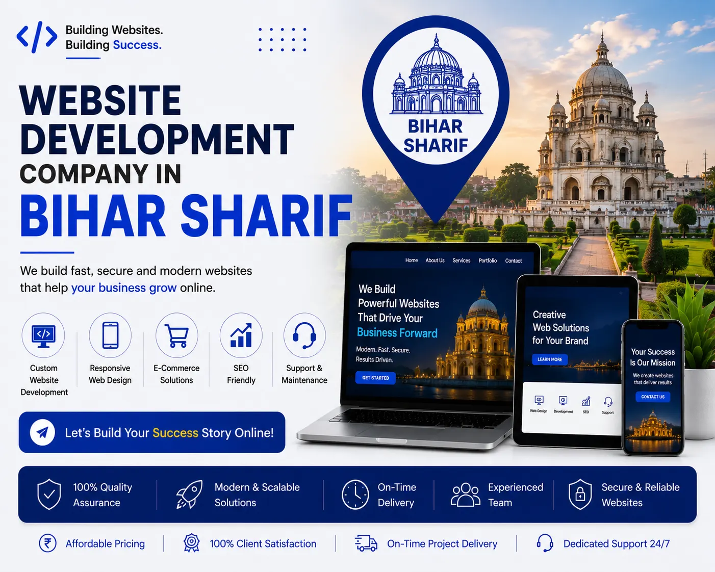 Professional website development and digital solutions services across Bihar Sharif by Mantra Tech Fusion