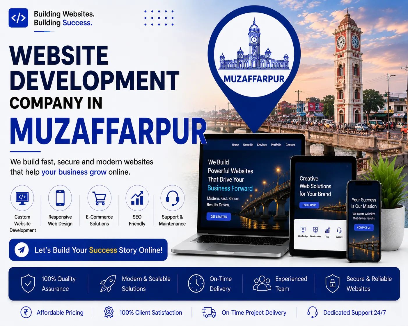 Professional website development and digital solutions services across Muzaffarpur by Mantra Tech Fusion