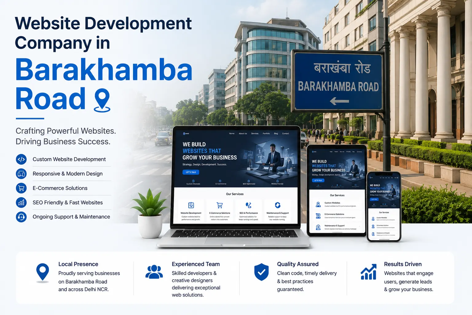 Professional website development and digital solutions services across Barakhamba Road by Mantra Tech Fusion