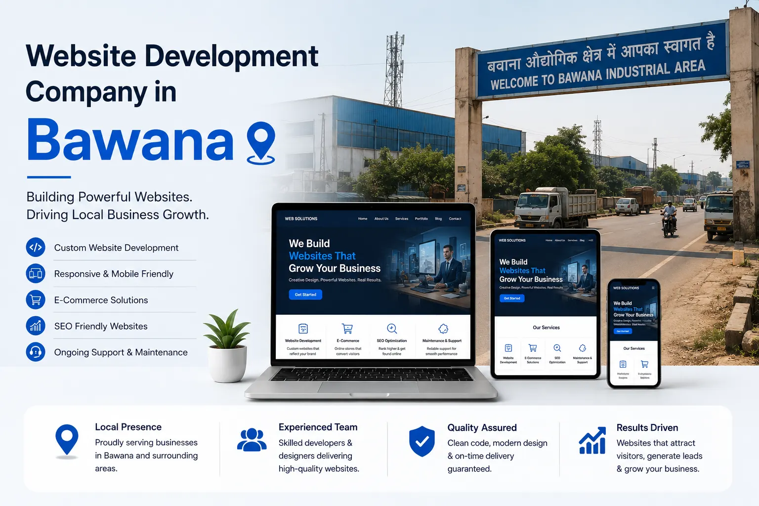 Professional website development and digital solutions services across Bawana by Mantra Tech Fusion