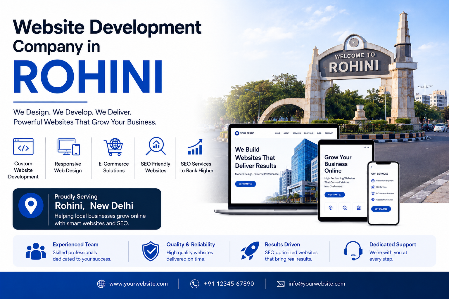 Professional website development and digital solutions services across Rohini by Mantra Tech Fusion