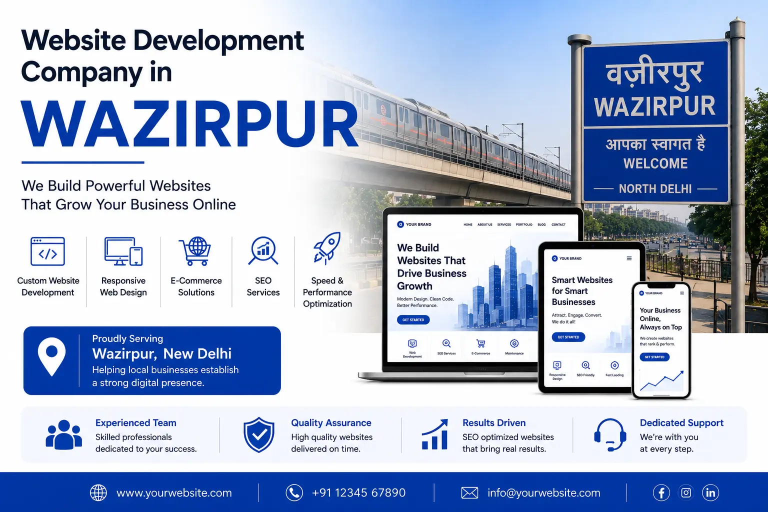 Professional website development and digital solutions services across Wazirpur by Mantra Tech Fusion