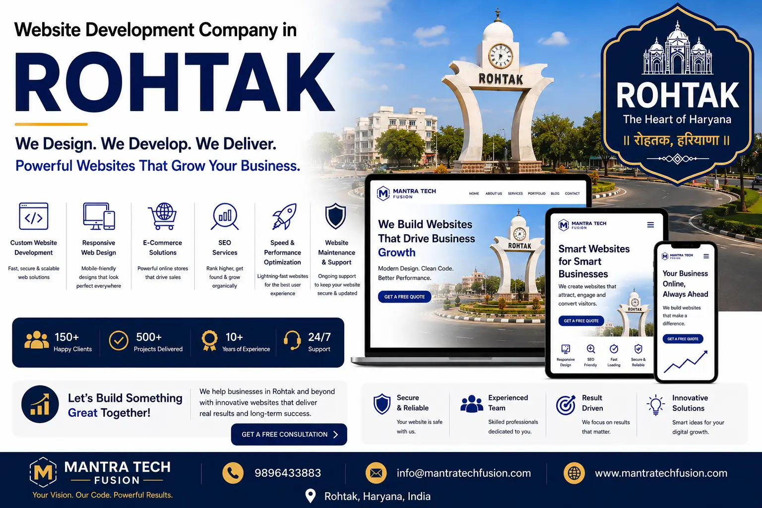 Professional website development and digital solutions services across Rohtak by Mantra Tech Fusion