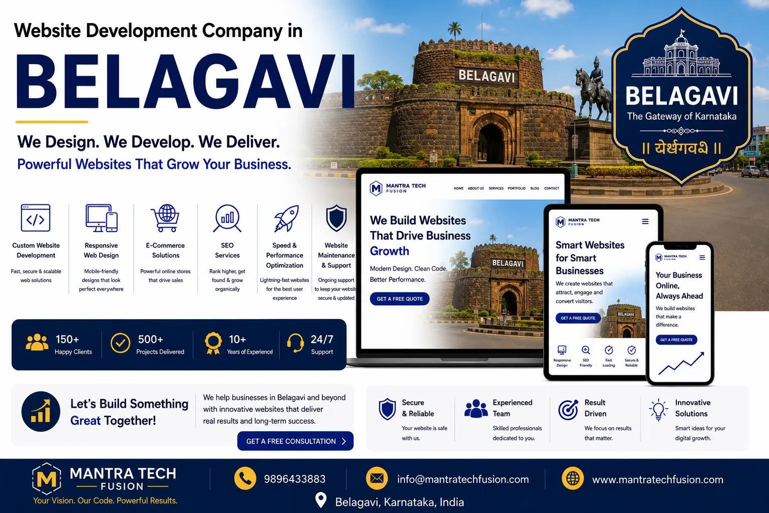 Professional website development and digital solutions services across Belagavi by Mantra Tech Fusion