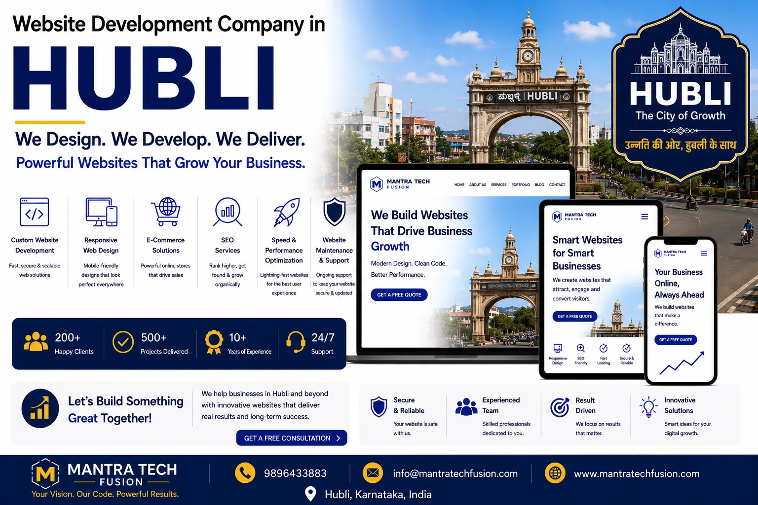 Professional website development and digital solutions services across Hubli by Mantra Tech Fusion