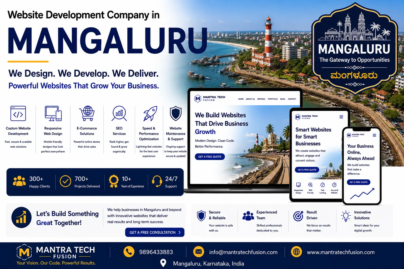 Professional website development and digital solutions services across Mangaluru by Mantra Tech Fusion