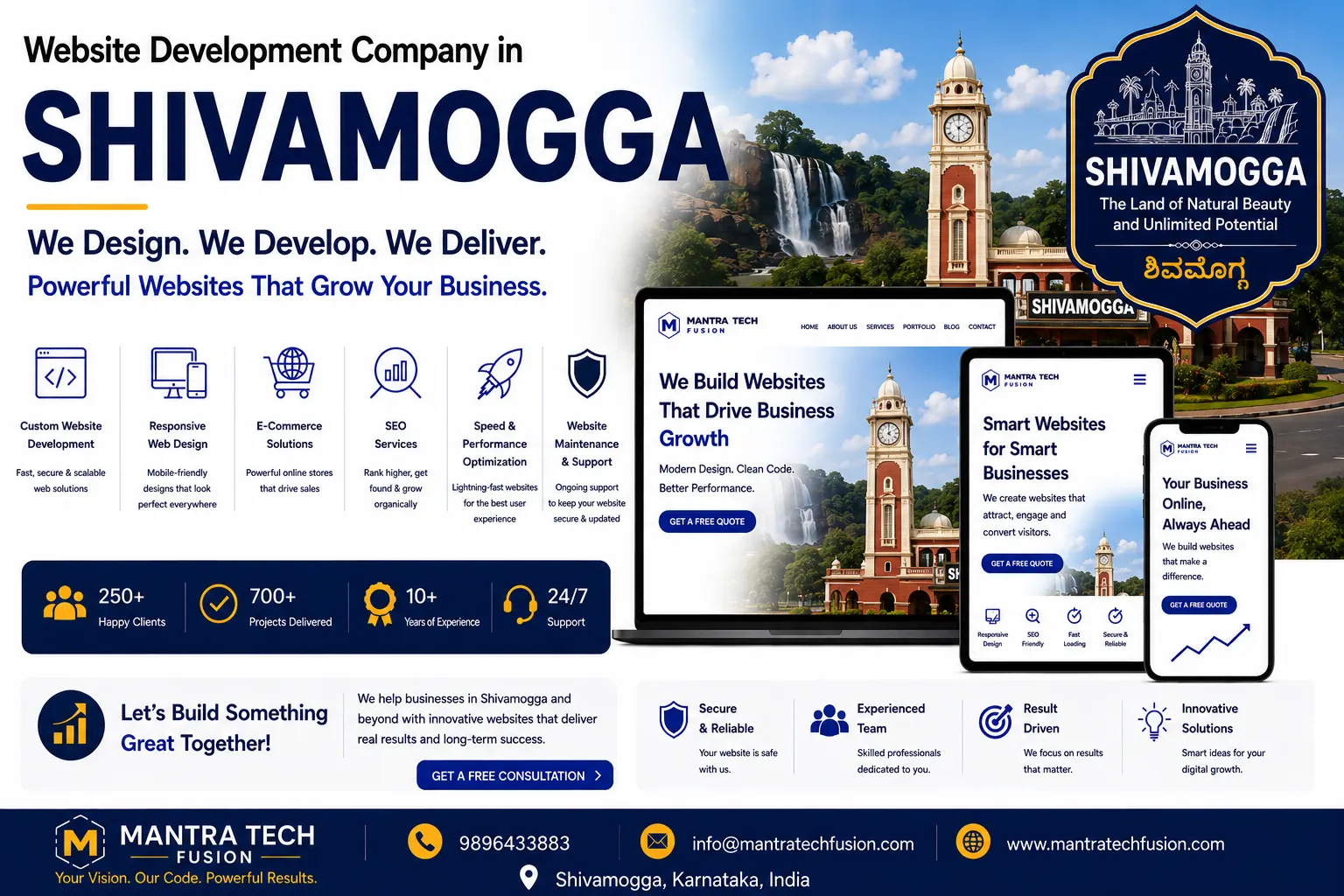 Professional website development and digital solutions services across Shivamogga by Mantra Tech Fusion