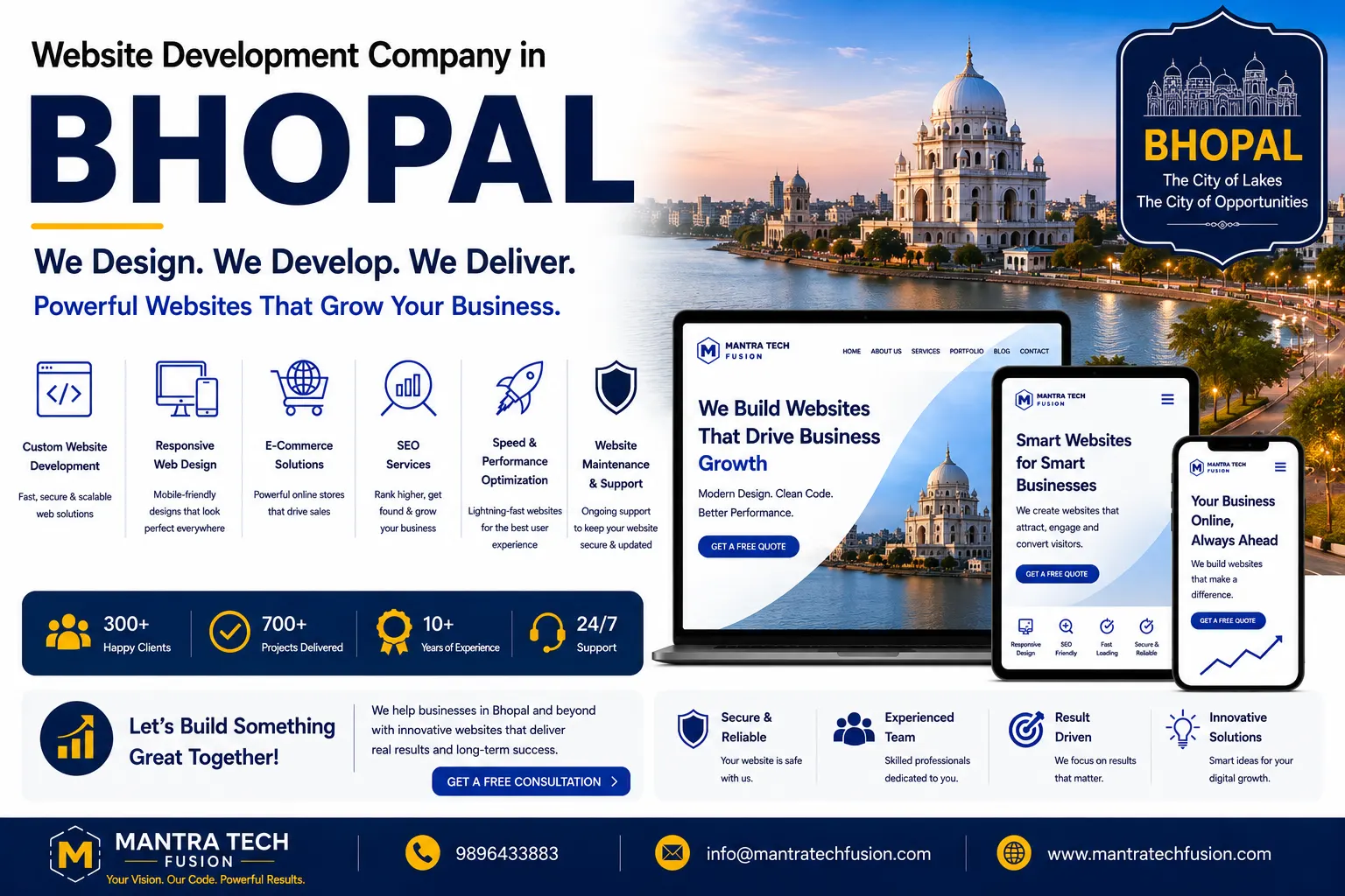 Professional website development and digital solutions services across Bhopal by Mantra Tech Fusion