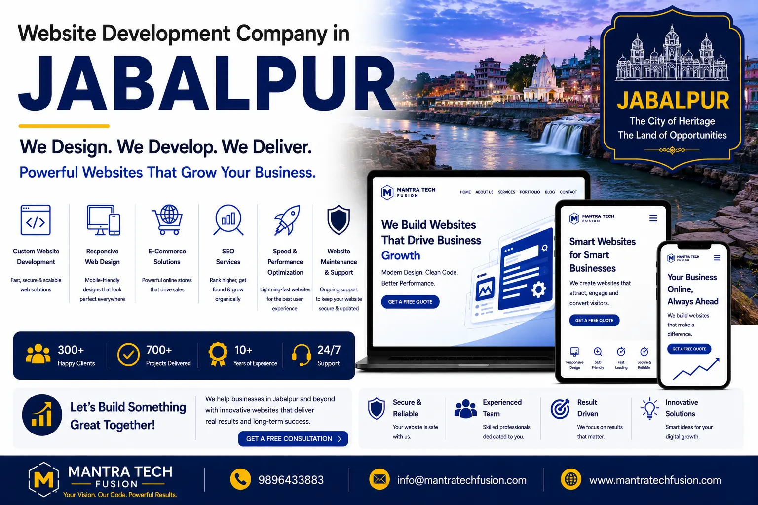 Professional website development and digital solutions services across Jabalpur by Mantra Tech Fusion
