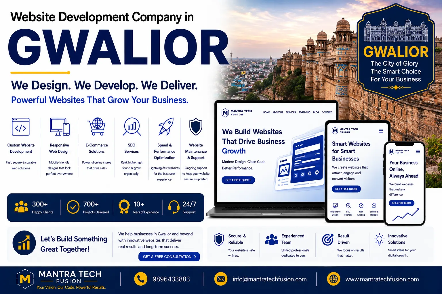 Professional website development and digital solutions services across Gwalior by Mantra Tech Fusion