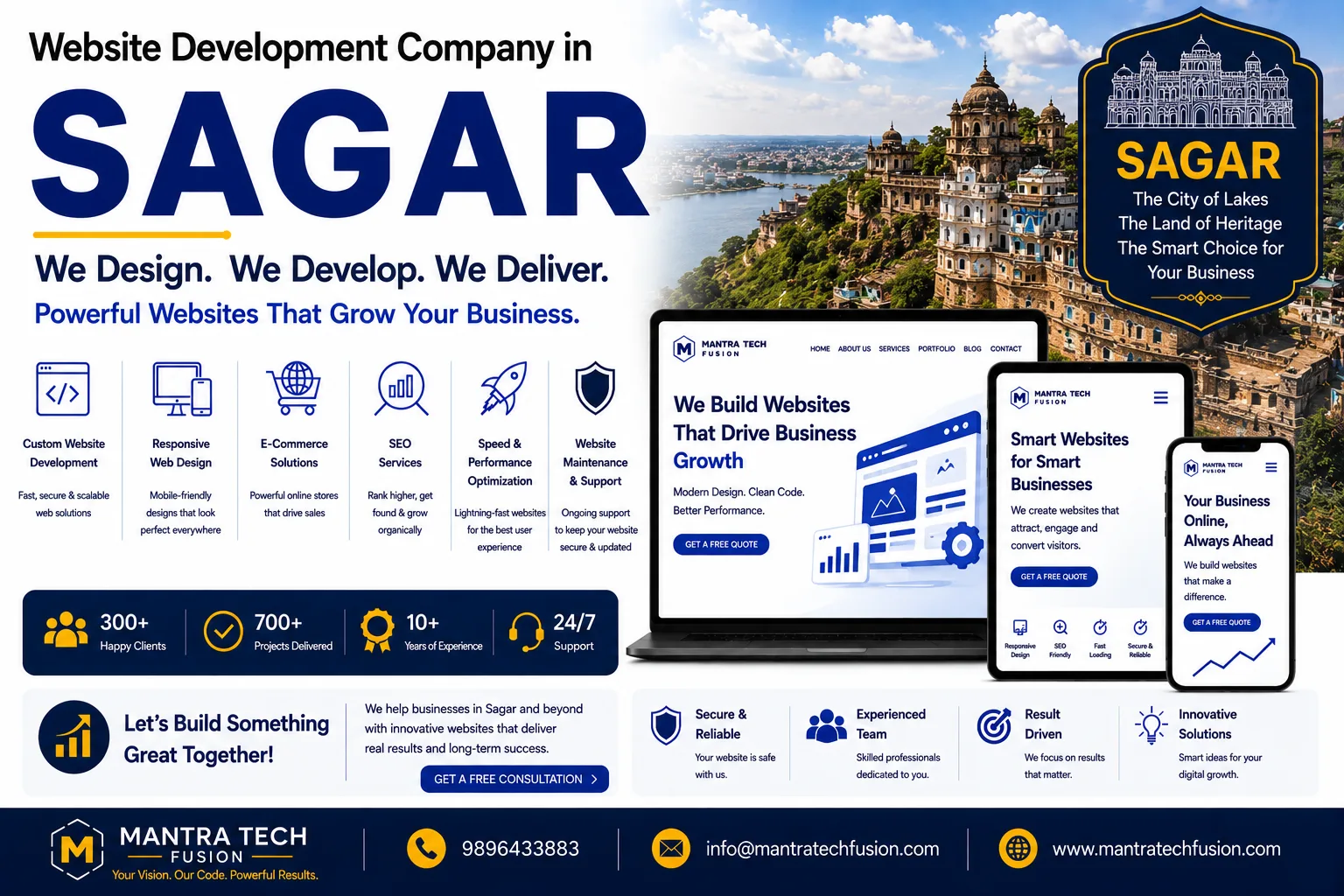 Professional website development and digital solutions services across Sagar by Mantra Tech Fusion