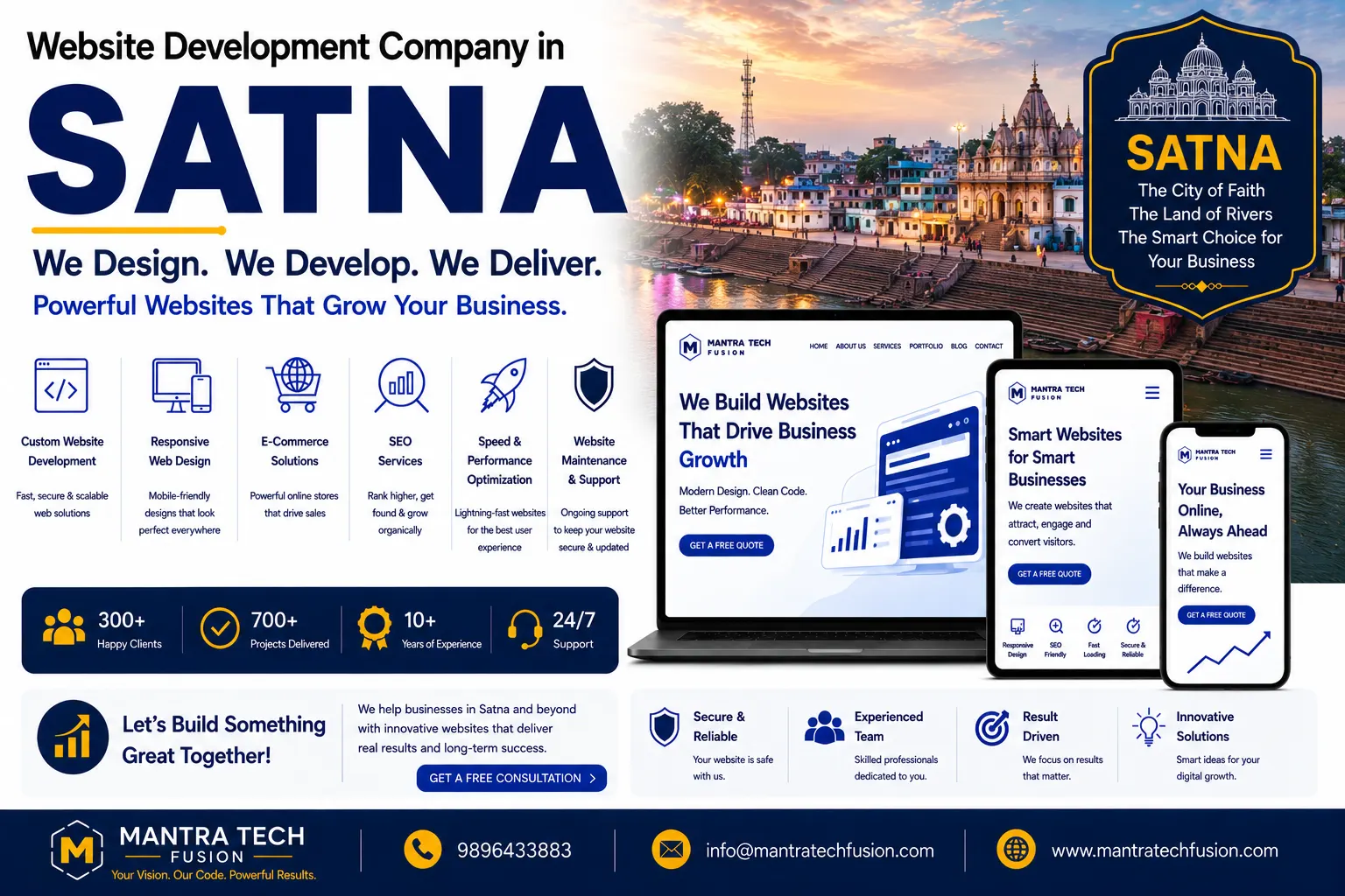Professional website development and digital solutions services across Satna by Mantra Tech Fusion