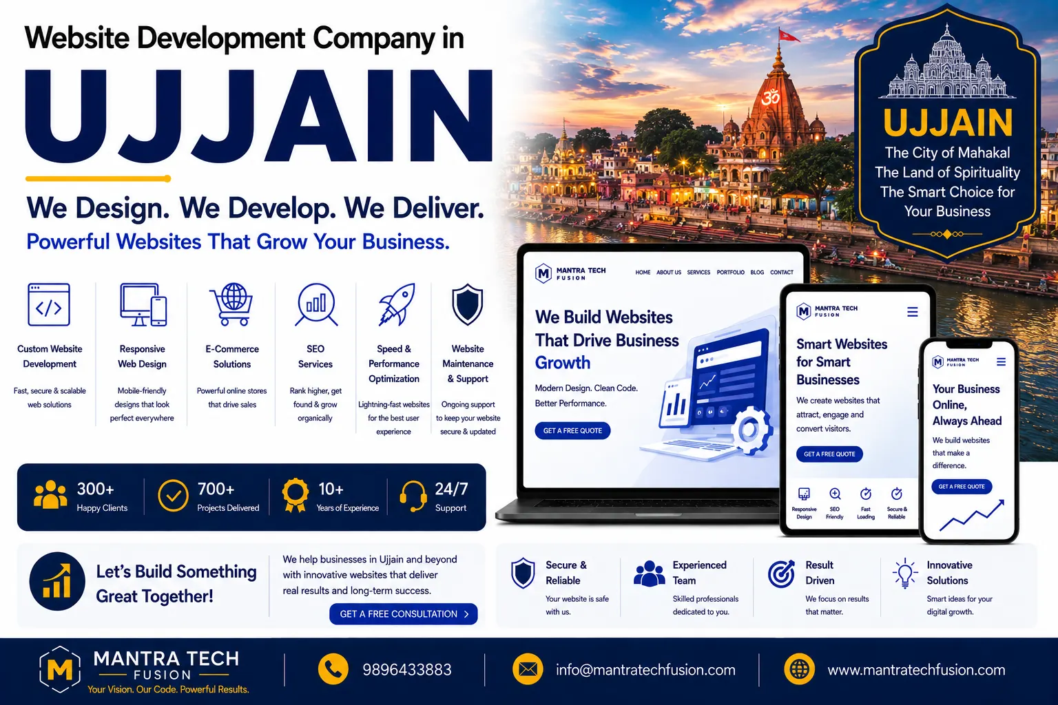 Professional website development and digital solutions services across Ujjain by Mantra Tech Fusion