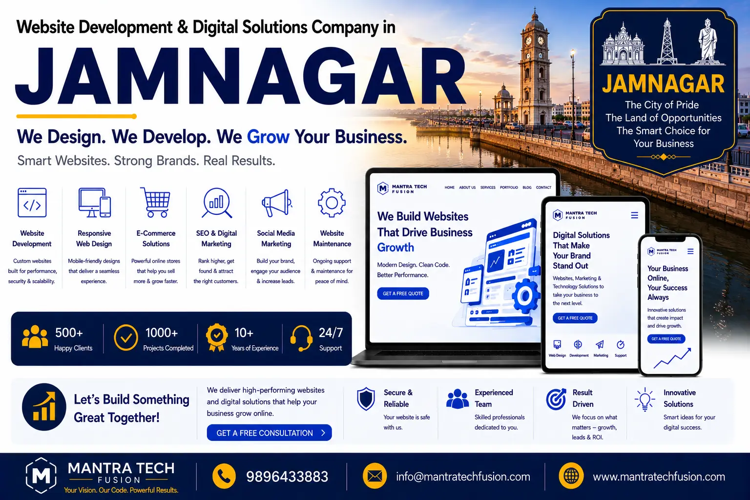 Professional website development and digital solutions services across Jamnagar by Mantra Tech Fusion