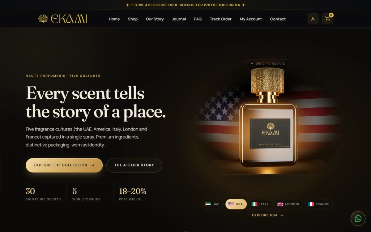 Ekami Perfumes website