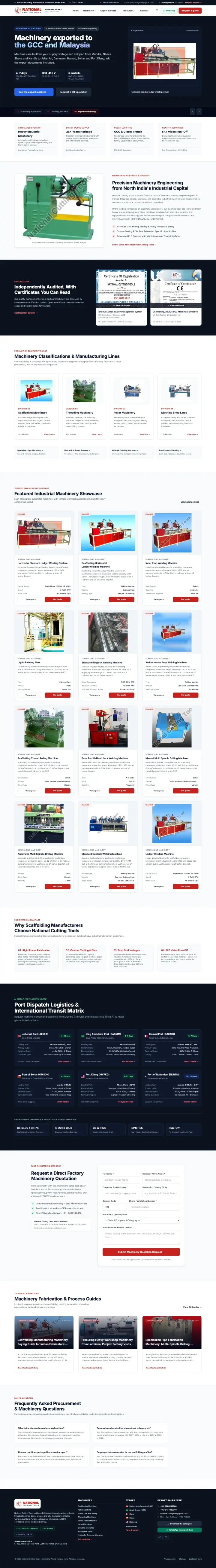 Full homepage screenshot of National Cutting Tools