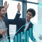 Business team celebrating growth