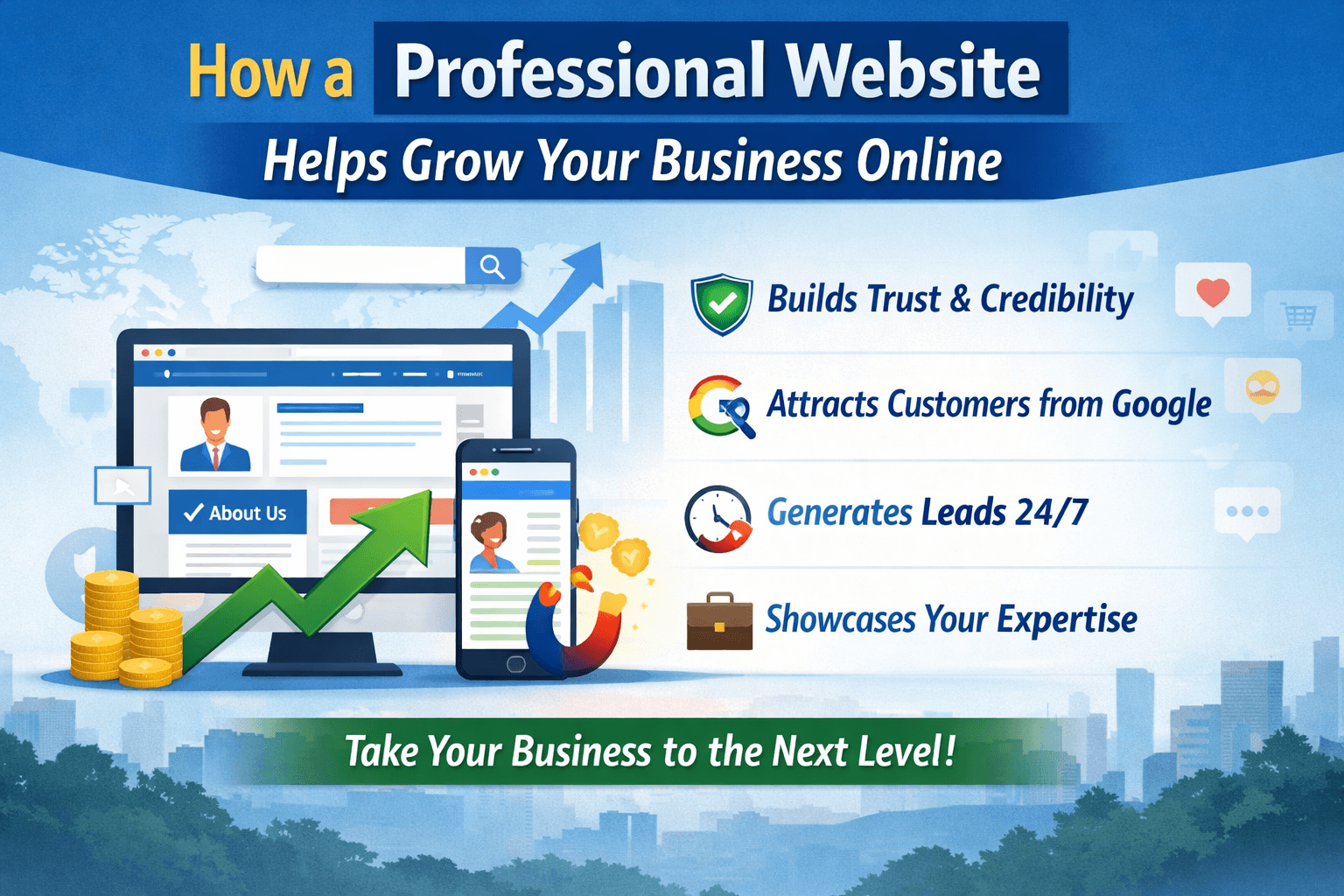 how a professional website helps grow your business online