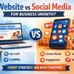 website vs social media for business growth comparison